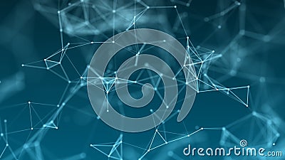 Blue background with connecting triangulars, dots and lines. Futuristic polygonal background. 3d rendering Stock Photo