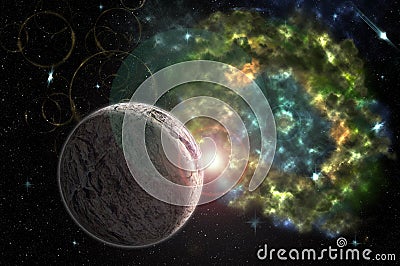 Abstraction, cosmic, colourful background for design artworks Stock Photo