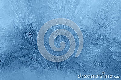 Abstraction of frosty patterns on the window Stock Photo