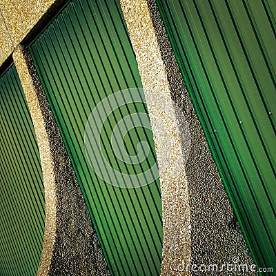 Abstraction with green metallic wall Stock Photo