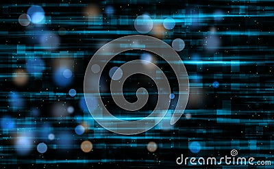 Abstraction inside the digital line world, computer technology background with grid, 3d render backdrop, computer Stock Photo