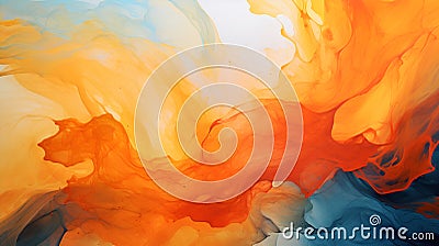 abstraction of liquid paints in slow blending Stock Photo
