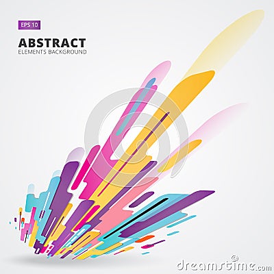 Abstraction modern style composition made of various rounded shapes in colorful. Perspective elements design, Vector Vector Illustration