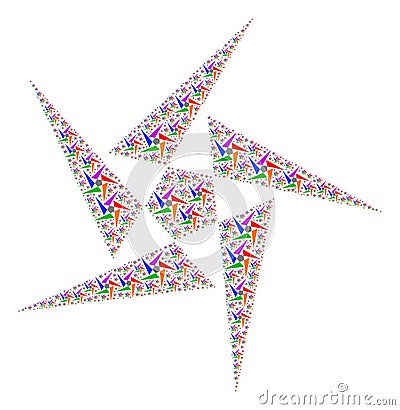 Abstraction Recursion Collage of Itself Items Vector Illustration