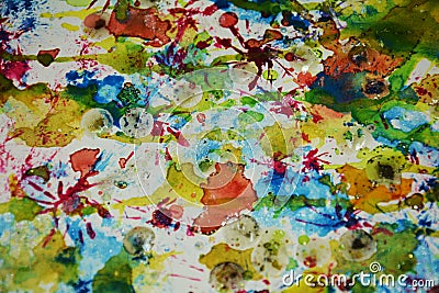 Abstraction of watercolor paint, wax paint watercolor creative background Stock Photo