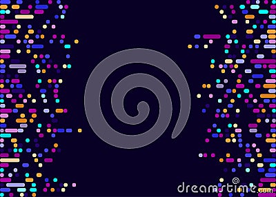 Abstractly arranged dots on blue background. Vector Illustration