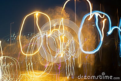 Abstracts evening lights Stock Photo