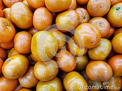 Abstracts on oranges were photographed at close angle in the morning. Stock Photo