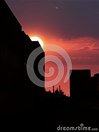Abstrak silhouette of great architecture backgound Stock Photo