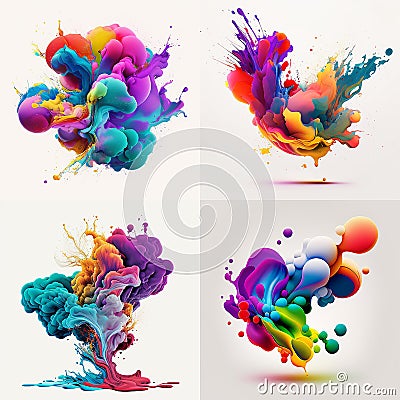 Abstrakte bunte chemische Molekle vor weien Hintergrund Stock Photo