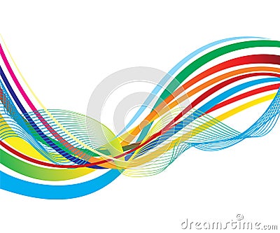 abstrat artistic creative rainbow line wave Vector Illustration