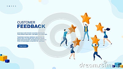 Customer reviews rating page concept. Online shopping. Feedback. Customer support. Vector Illustration