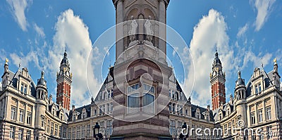 absurd re-imagined mirorred image, Brussels Architecture Editorial Stock Photo