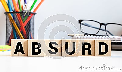 ABSURD word made with building blocks Stock Photo