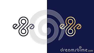 Abtract eight and nine Logotype template, positive and negative variant, corporate identity for brands, product logo Vector Illustration