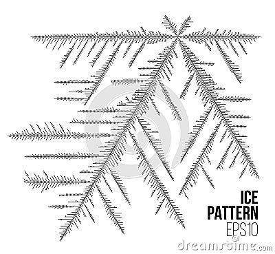 Abtract ice pattern. Vector snow background. Line style winter pattern Vector Illustration