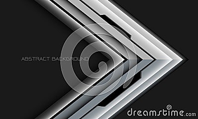 Abtract silver black cyber arrow direction geometric overlap on grey blank space design modern futuristic background vector Vector Illustration