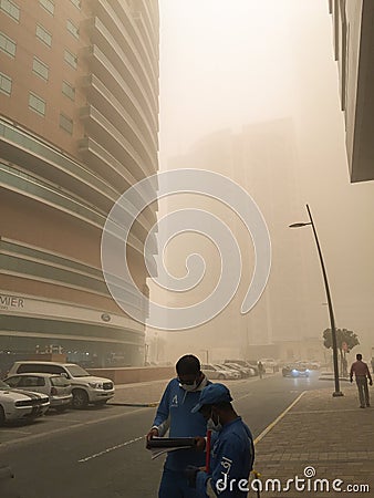 Abu Dhabi dust storm Editorial Stock Photo