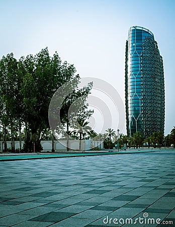 Pineapple building - al bahr tower in abu dhabi, united arab emirates Editorial Stock Photo