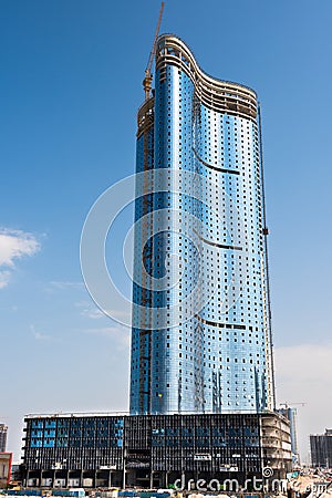 Abu Dhabi new district with skyscrapers construction Editorial Stock Photo