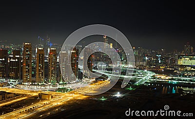 Abu Dhabi Night Stock Photo