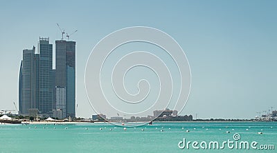 Abu Dhabi Skyline and Beach Stock Photo