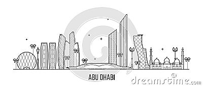 Abu Dhabi skyline United Arab Emirates UAE vector Vector Illustration