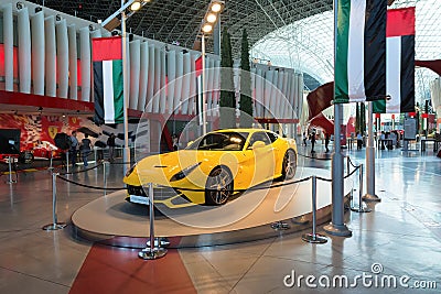 ABU DHABI, UNITED ARAB EMIRATES - DECEMBER 5, 2016: Ferrari World at Yas Island in Abu Dhabi, UAE. Editorial Stock Photo