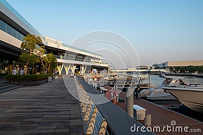 Abu Dhabi, United Arab Emirates - October 7, 2023: Al Qana, a waterfront development in Abu Dhabi at Khor Al Maqta in UAE capital Editorial Stock Photo