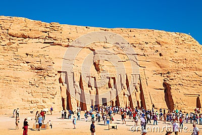 Abu Simbel, Small Temple of Queen Nefertari, carved into the rock Editorial Stock Photo