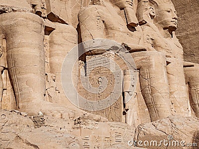 Abu Symbel Colossus of The Great Temple details Stock Photo