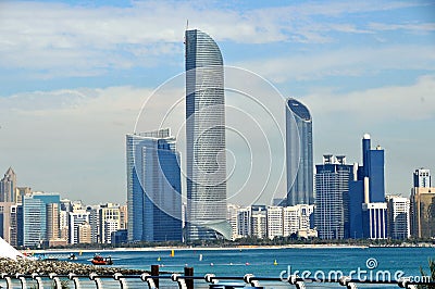 Sea view of city AbuDhabi Stock Photo