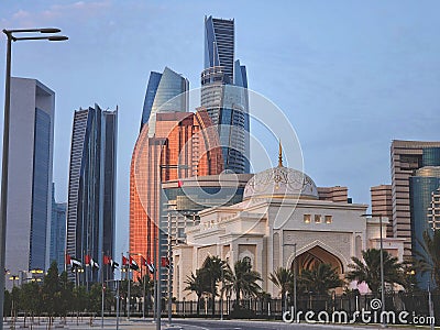 Abudhabi main landmarks and palace gate Editorial Stock Photo