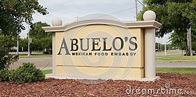 Abuelo's Mexican Food Embassy Restaurant Sign Editorial Stock Photo