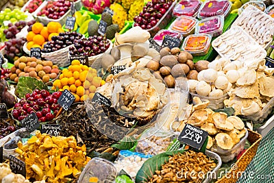 Abundance of fruits and vegetables Stock Photo