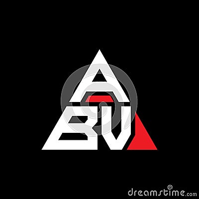 ABV triangle letter logo design with triangle shape. ABV triangle logo design monogram. ABV triangle vector logo template with red Vector Illustration