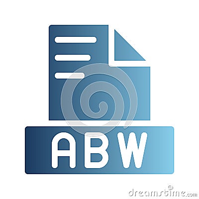Abw document file text icons with modern gradient fill. can be used for format, file type and extension Vector Illustration