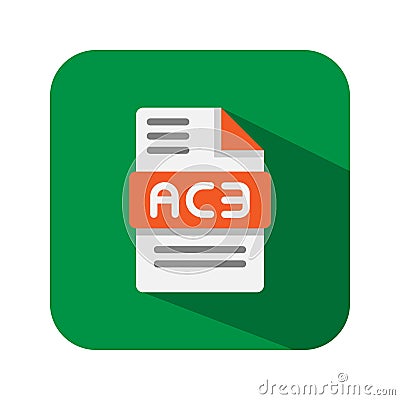 Ac3 file type format audio icons. document extension files icon. Vector illustration Vector Illustration