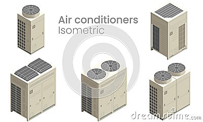 Isometric Vector of Air conditioners large capacity Vector Illustration