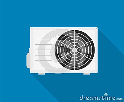 AC vector icon. Air conditioner split temperature wall logo cooling icon Vector Illustration