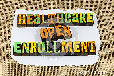 ACA healthcare Obamacare open enrollment private public plan Stock Photo