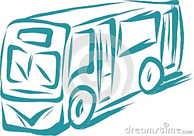 Types of transport in the style of minimalism. Truck, motorcycle, bus, car. Vector Illustration