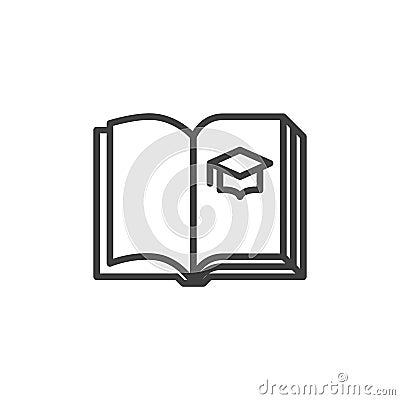 Academic book line icon Vector Illustration