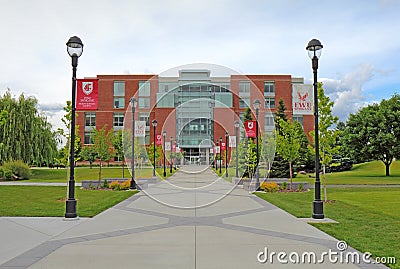 Academic Center building on the campus of Washington State University Health Sciences Spokane Editorial Stock Photo