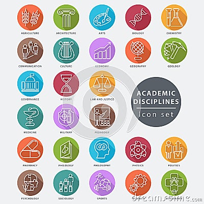 Academic disciplines icon Vector Illustration