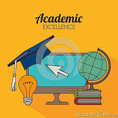 Academic education design. Vector Illustration