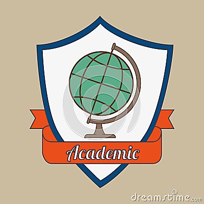 academic emblem design Cartoon Illustration