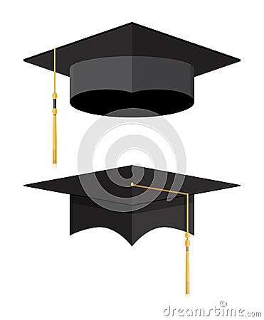 Academic graduation cap. Student hat Vector Illustration