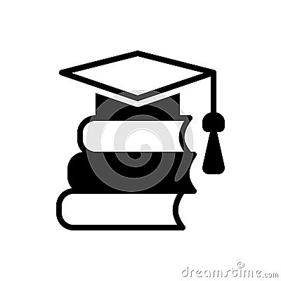 Black solid icon for Academic, education and instructional Stock Photo