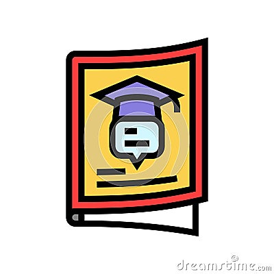 academic journal college teacher color icon vector illustration Vector Illustration